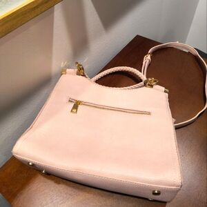Miztique Vegan Leather Handbag pink blush women's crossbody handle woven girl lu